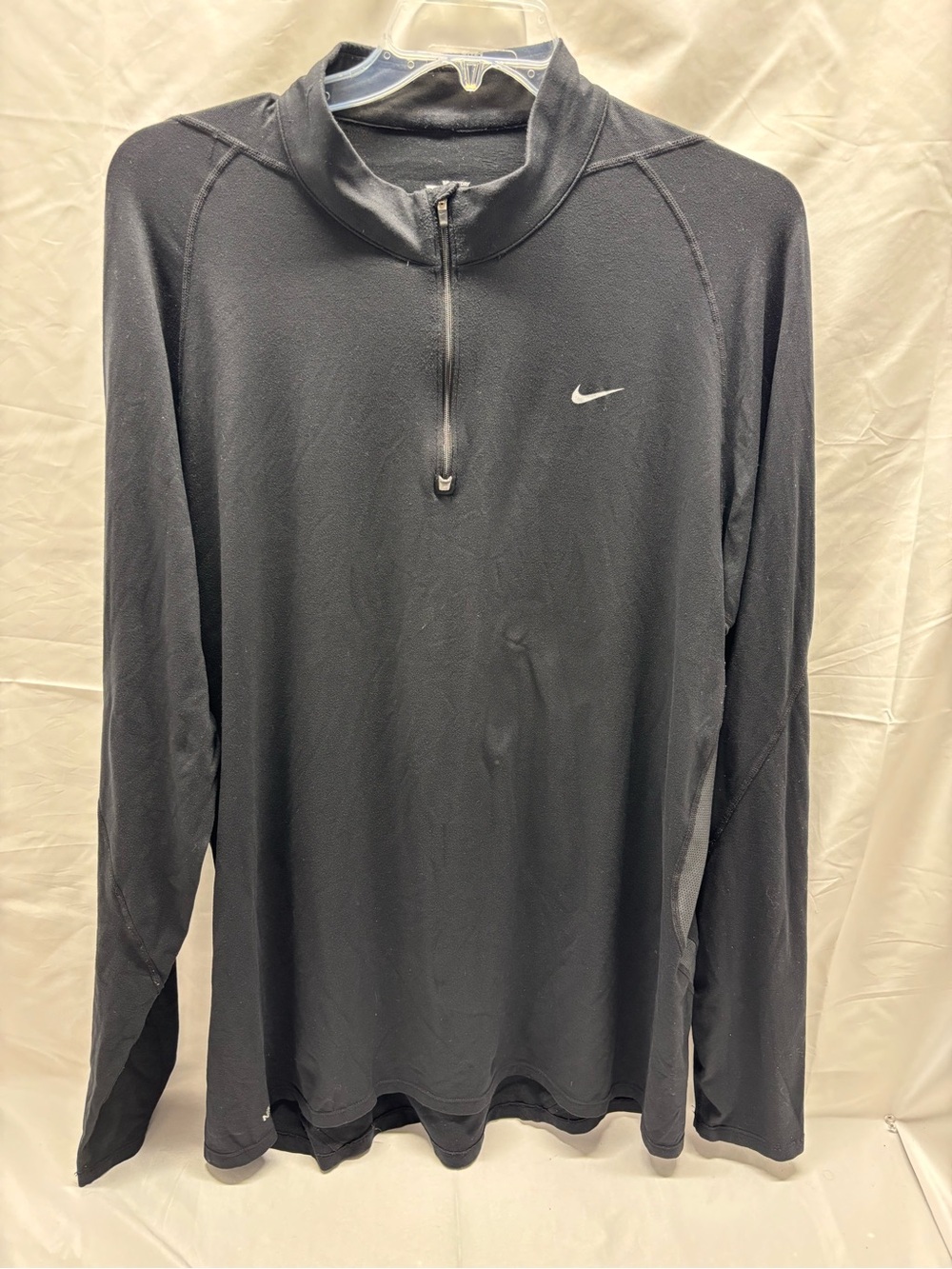 Nike Dri Fit 1/4 Zip Running Pullover Long Sleeve Shirt Men XXL Black W Vents